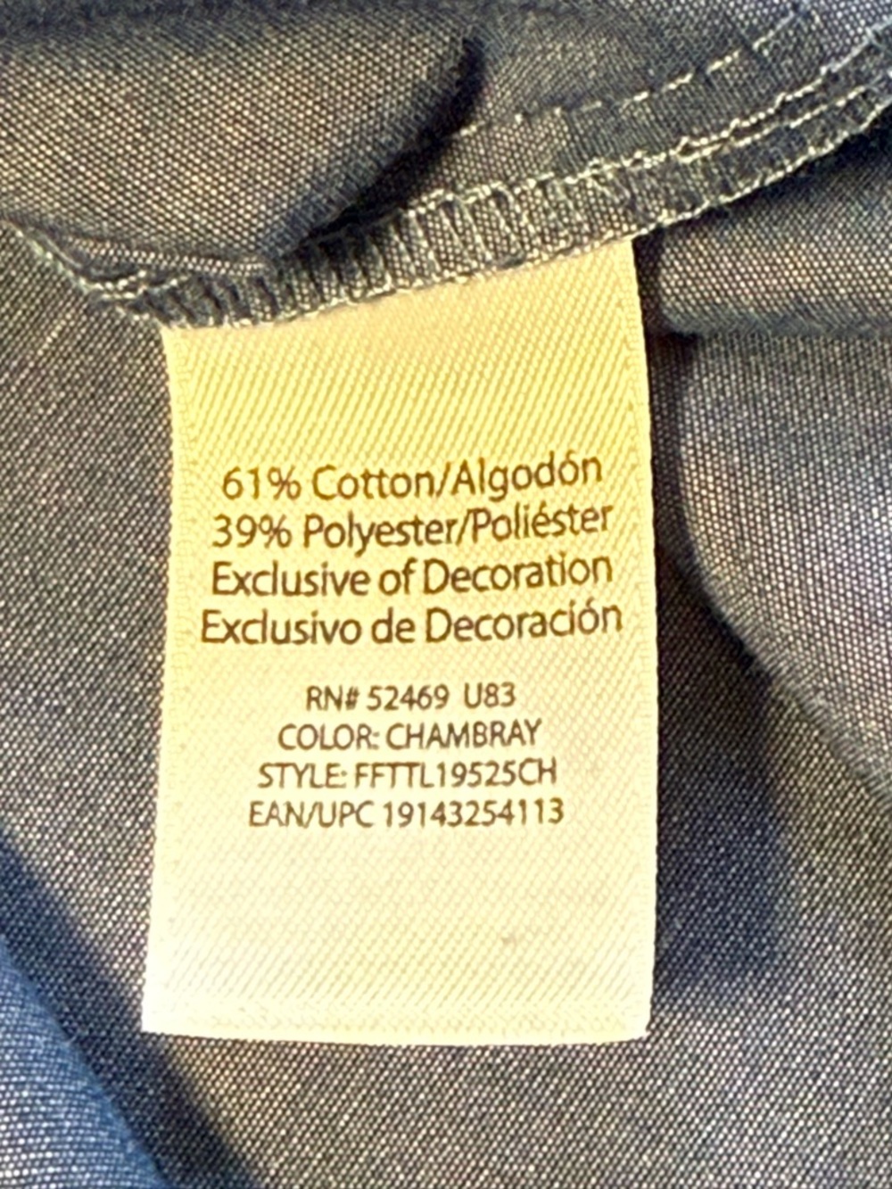Time and Tru Blue Chambray Tie-Waist Midi Shirt Dress NWOT Size XL - Picture 7 of 9